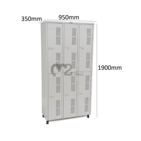 Roupeiro Para Vestiário RGRSP-6 35cm Sobreposto com 6 Portas  - com PITÃO - RCH